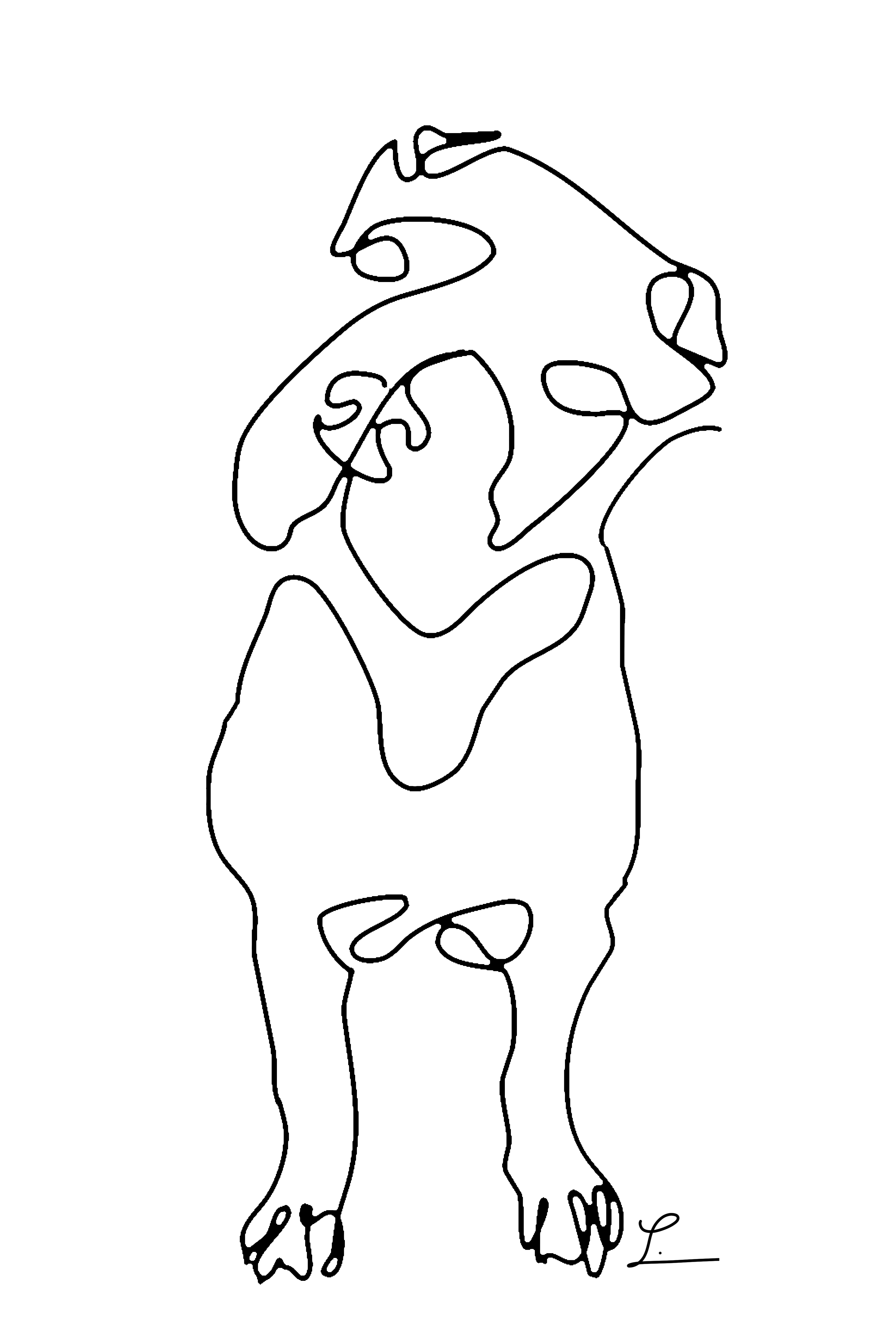 oneline drawing dog
